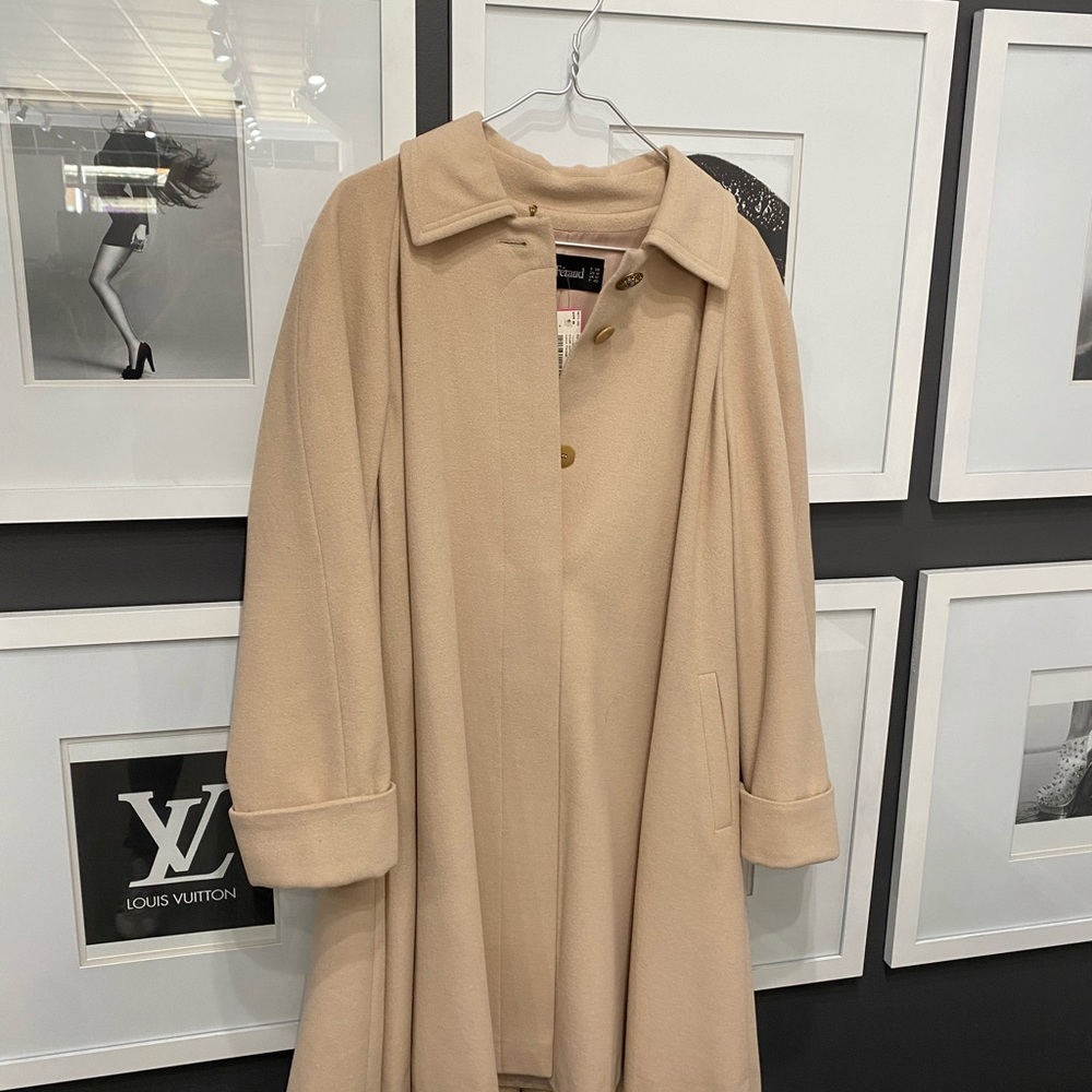 Louis Féraud Blush Pink Wool Swing Coat sz 8 - Picture 8 of 8
